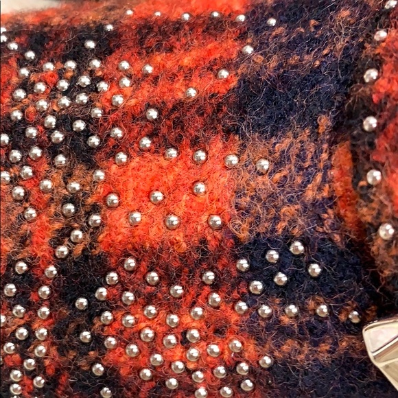 HOST PIC CHLOE SUSANNA WOOL TARTAN AND SHEARLING BOOTS WITH SILVER RIVETS SZ38.5 - Picture 11 of 15